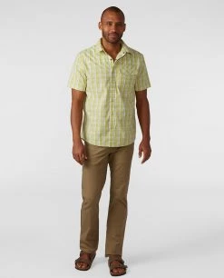 Stio Men's Curtis Camp Shirt SS -Deals STIO Store M Curtis Camp Shirt SS Forage Green Plaid 3