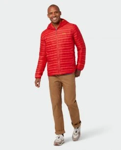 Stio Men's Pinion Down Hooded Jacket -Deals STIO Store M Pinion Hooded Down Jacket Risk Red 1 Full