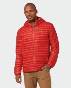 Stio Men's Pinion Down Hooded Jacket -Deals STIO Store M Pinion Hooded Down Jacket Risk Red 3 Top