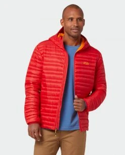 Stio Men's Pinion Down Hooded Jacket -Deals STIO Store M Pinion Hooded Down Jacket Risk Red 5 Top
