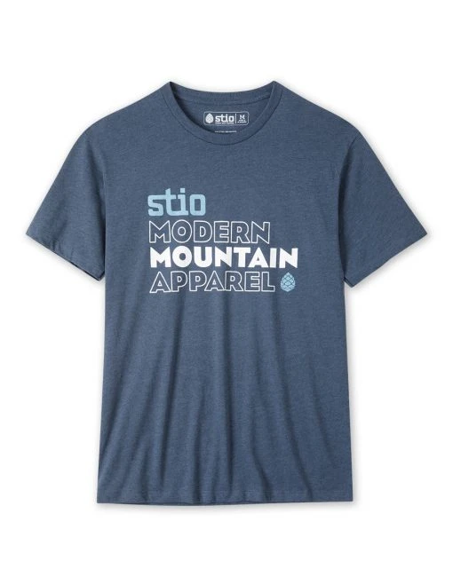 Men's Stio Stacked Tee -Deals STIO Store M Private Label Modern Mountain Tee Navy Heather