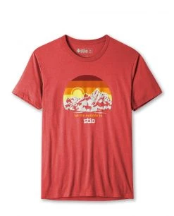 Stio Men's Teton Sunset Tee -Deals STIO Store M Teton Sunset Tee Red Heather