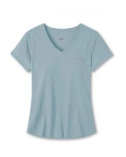 Stio Women's Divide V-Neck SS -Deals STIO Store W Divide Tech V Neck Misty Cloud
