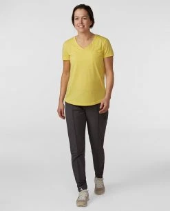 Stio Women's Divide V-Neck SS -Deals STIO Store W Divide Vneck SS Dazzling Sunflower 3