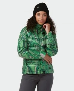 Stio Women's Hometown Down Hooded Jacket 48 Stio Women's Hometown Down Hooded Jacket -Deals STIO Store W Hometown Down Hooded Jacket Verdant Marble Print 2