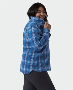 Stio Women's Hutkeeper Flannel Shirt -Deals STIO Store W Hutkeeper Flannel Shirt Mountain Shadow Plaid Alt 3