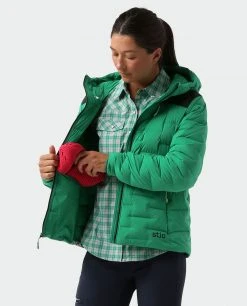 Stio Women's Skillet Stretch Down Hooded Jacket -Deals STIO Store W Skillet Stretch Down Hooded Jacket Greenery 3